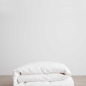 Washed Linen Duvet Cover in White