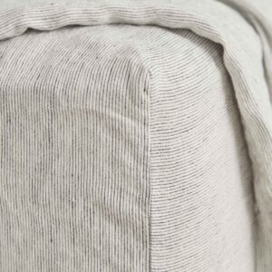 Striped Linen Fitted Sheet in Pinstripe