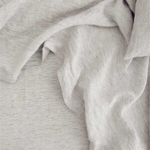 Striped Linen Flat Sheet in Pinstripe