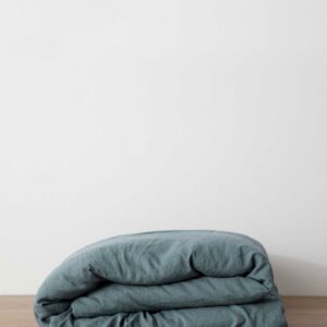 Washed Linen Duvet Cover in Bluestone