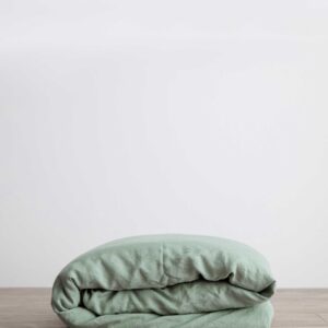 Washed Linen Duvet Cover in Sage