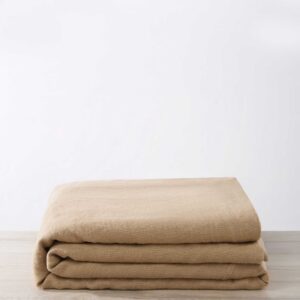 Heavyweight Linen Bedcover in Sand
