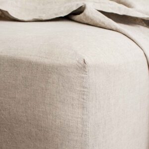 Washed Linen Fitted Sheet in Natural