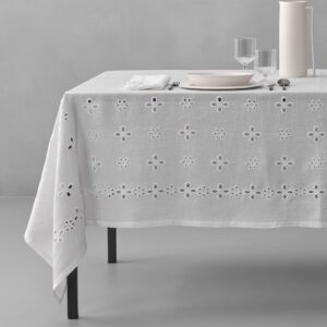 Subtle Painterly Woven Dining Tablecloth for Entertaining