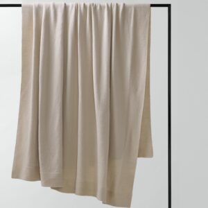 Soft Merino Wool Throw in Oatmeal