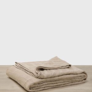 Washed Linen Bedcover in Natural