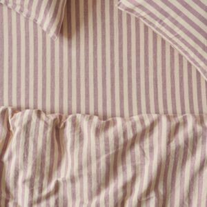 Striped Linen Blend Fitted Sheet Style 2