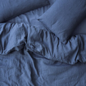 Blue Linen Blend Duvet Cover Style 2