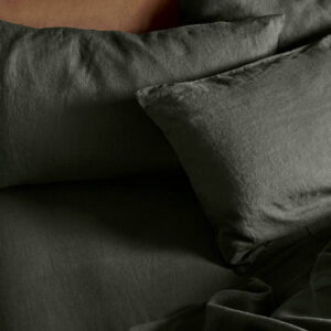 Fern Green Linen Blend Fitted Sheet