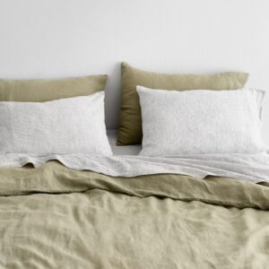 Stonewashed Linen Bedding Bundle in Sage
