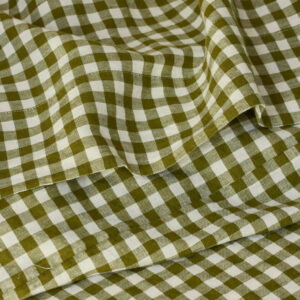 Gingham Linen Blend Flat Sheet Style 2