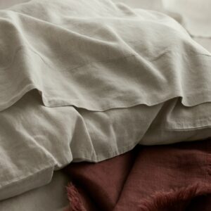 Oatmeal Linen Flat Sheet Collection