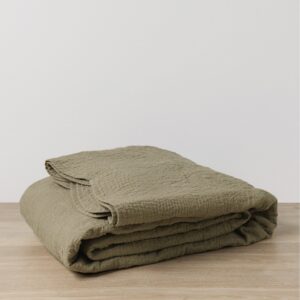 Classic Embroidered Linen Bedcover for Layered Comfort